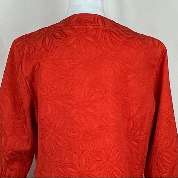 Joni B Orange Textured Cottage Coastal Grandma Jacket NWOT Size L - Picture 6 of 12